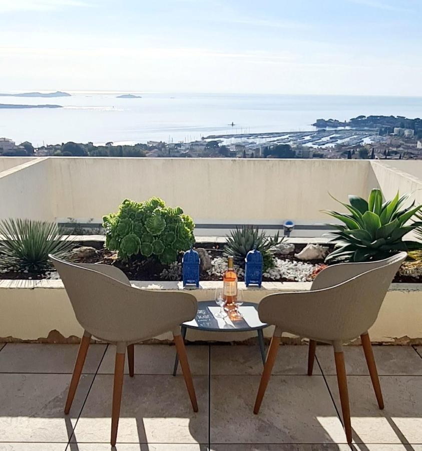Vue Mer Panoramique - Grande Terrasse Et Piscine Bandol Exterior foto